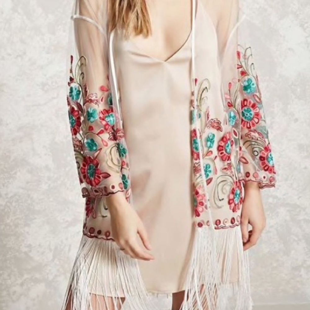 Sheer Floral Kimono